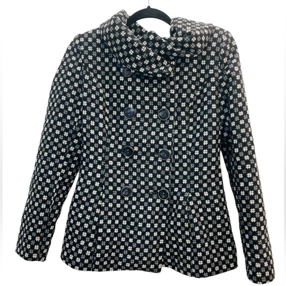 FIMKAREA women’s jacket with cowl neckline secured with a button Size Medium - Picture 1 of 4